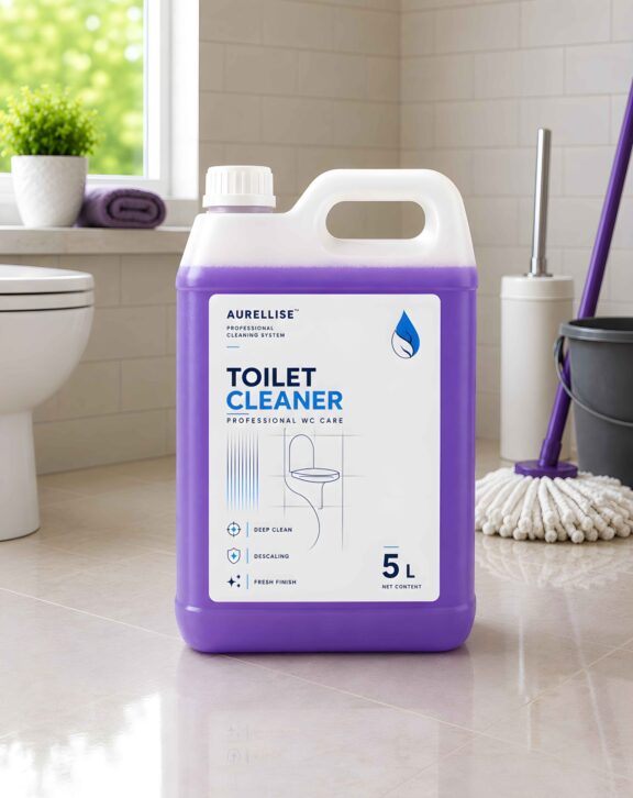 A professional toilet cleaner formulated for effective care. It helps tackle everyday toilet stains, deposits and build-up while leaving the surface visibly clean and fresh. Ideal for maintaining hygienic, well-kept washrooms in homes, hotels, offices and other professional spaces.